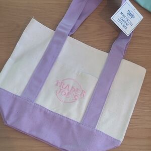Purple and Cream Mini Pastel Tote Bag
